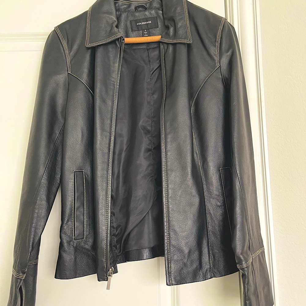 Black leather jacket